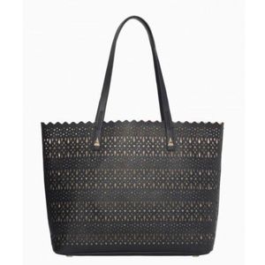 Stella & Dot Avalon Tote - black perforated